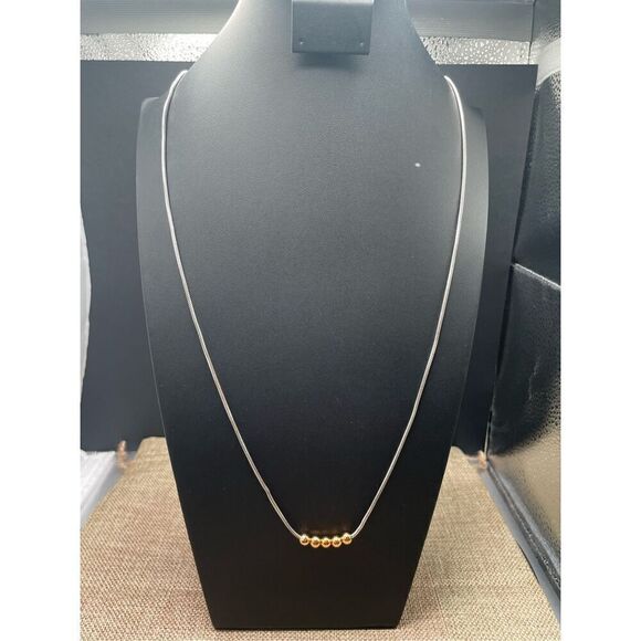 Brighton Everyday Silver Mini Heart Stopper Beads Necklace Silver Gold - Picture 8 of 9